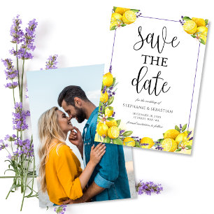Reserve A Data Casamento de Fotografias com Limão de Aquarela