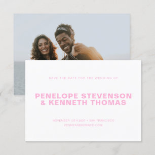 Reserve A Data Casamento de Fotografias com Noivado Rosa Moderno