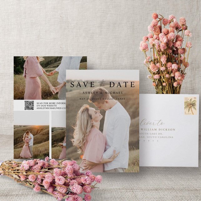 Reserve A Data Casamento de Fotografias com Script Elegante 4 Min (Save the Date!)