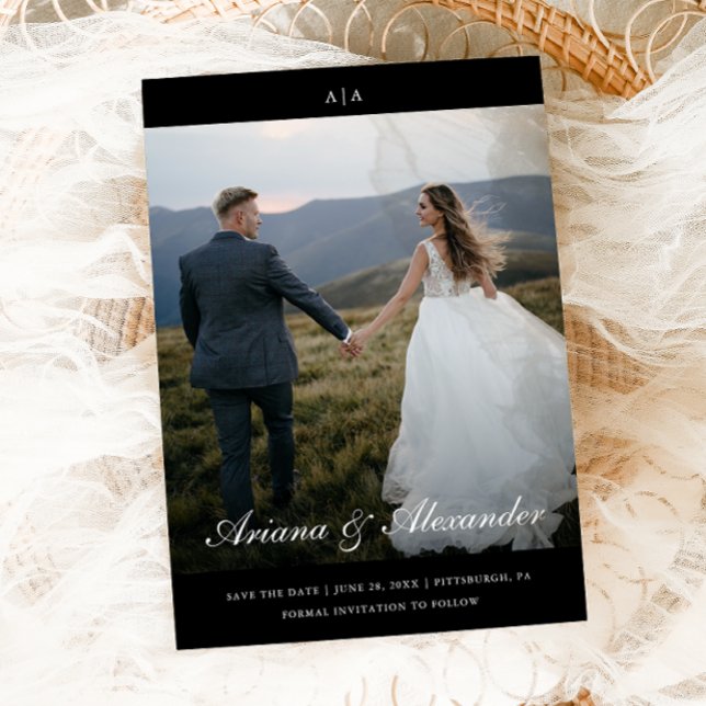 Reserve A Data Casamento de Fotografias com Script Elegante Cláss (Criador carregado)