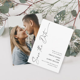 Reserve A Data Casamento de Fotografias com Script Elegante Moder