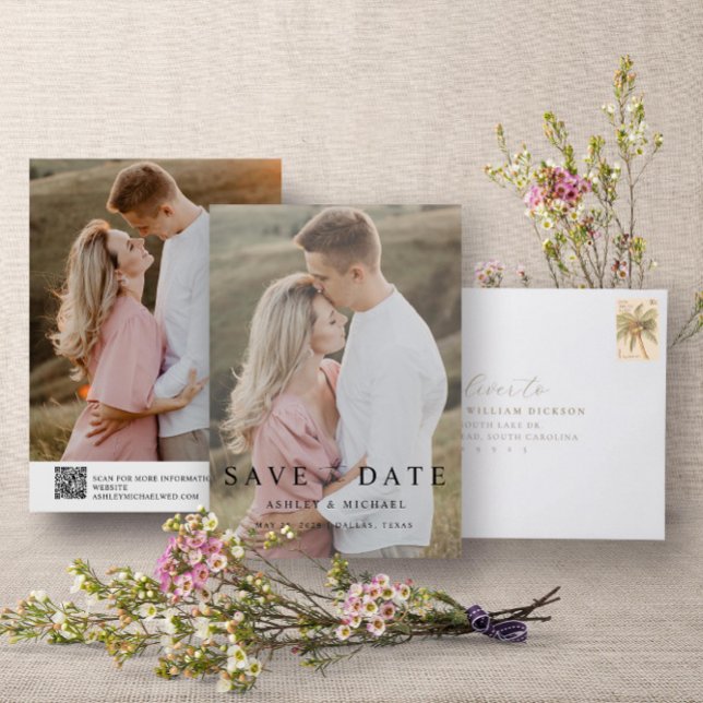 Reserve A Data Casamento de Fotografias com Script Elegante Moder (Save the Date!)