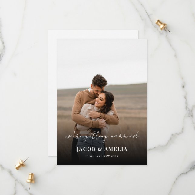 Reserve A Data Casamento de Fotografias com Script Elegante Simpl (Frente/Verso In Situ)