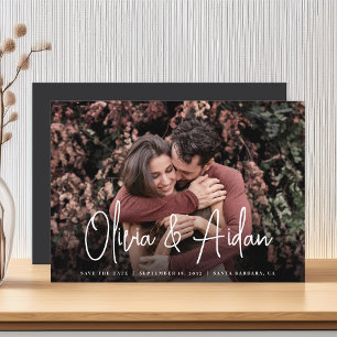 Reserve A Data Casamento de Fotografias com Script Manuscrito Mod