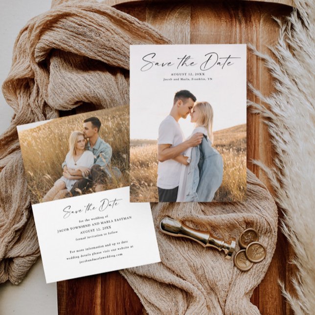 Reserve A Data Casamento de Fotografias de Script Moderno (Criador carregado)