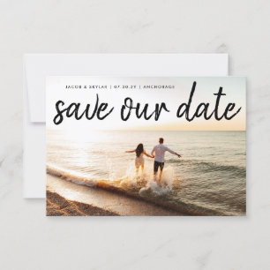 Reserve A Data Casamento de Fotografias de Texto Preto de Pincel 