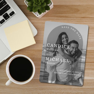 Reserve A Data Casamento De Fotografias Do Arco Branco E Preto Mo