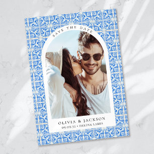 Reserve A Data Casamento de Fotografias do Arco do Azulejo Azul d