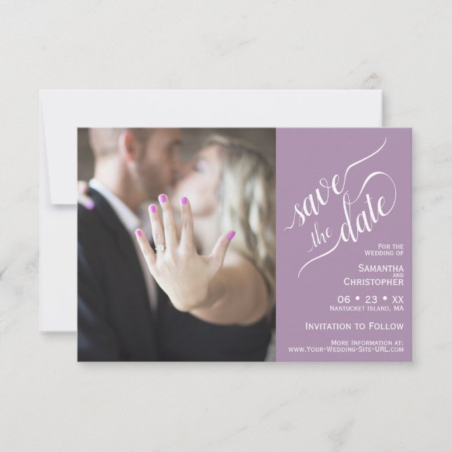 Reserve A Data Casamento de Fotografias do Painel Lavanda 2 (Frente)