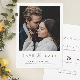 Reserve A Data Casamento de Fotografias do Script Verde Elegante
