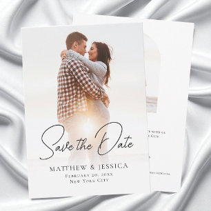Reserve A Data Casamento de Fotografias do Simples White Elegant