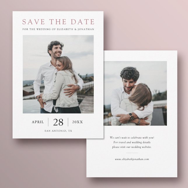 Reserve A Data Casamento de Fotografias Dourado 2, Rosa Chic Simp (Criador carregado)