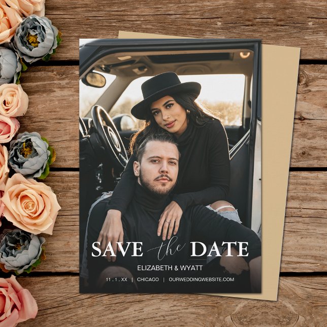 Reserve A Data Casamento de Fotografias Dourado Moderno (Criador carregado)