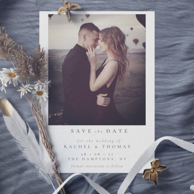 Reserve A Data Casamento de Fotografias em Branco Preto com Scrip (Criador carregado)