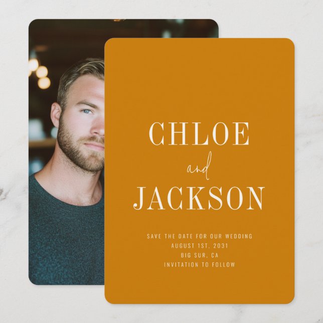 Reserve A Data Casamento de Fotografias em Negrito Moderno da Mos (Frente/Verso)