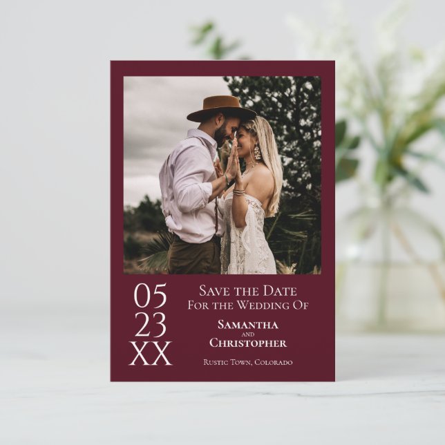 Reserve A Data Casamento de Fotografias Minimalista Moderno Simpl (Em pé/Frente)
