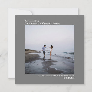 Reserve A Data Casamento de Fotografias Mínimas Quadradas Simples