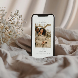 Reserve A Data Casamento de Fotografias Mínimo de Script Elegante