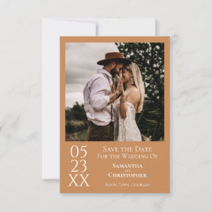 Reserve A Data Casamento de Fotografias Mínimo Moderno com Ouro S