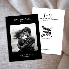 Reserve A Data Casamento de Fotografias Mínimo Preto e Branco