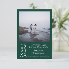 Reserve A Data Casamento de Fotografias Mínimo Simples Emerald Gr