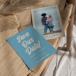 Reserve A Data Casamento de Fotografias Modernas Coloridas Retro