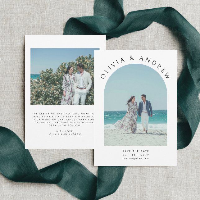 Reserve A Data Casamento de Fotografias Modernas Mínimas (Criador carregado)