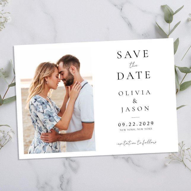 Reserve A Data Casamento de Fotografias Moderno Minimalista (Criador carregado)