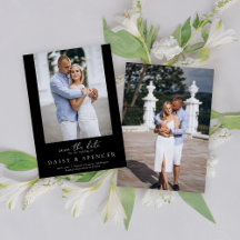 Casamento de Fotografias Negra Clássica Simples