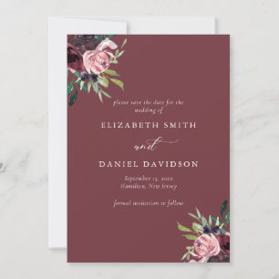 Reserve A Data Casamento de Fotografias por Blush Elegante Burgun