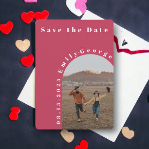 Reserve A Data Casamento de Fotografias Romântica Viva Magenta