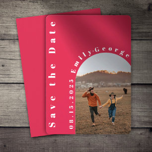 Reserve A Data Casamento de Fotografias Romântica Viva Magenta