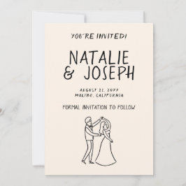 Reserve A Data Casamento de Fotografias Românticas Desenhadas Pel