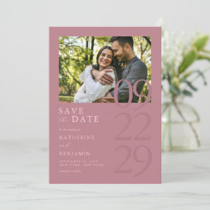 Reserve A Data Casamento de Fotografias Rosa Minimalista Moderno