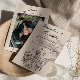 Reserve A Data Casamento de Fotografias Simky Bold, Desenhado Em