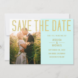 Reserve A Data Casamento de Fotografias Simples da Turquesa da Ca