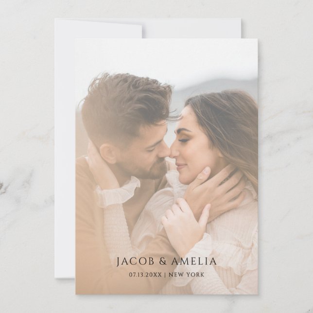 Reserve A Data Casamento de Fotografias Simples Elegante Minimali (Frente)
