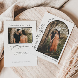 Reserve A Data Casamento de Fotografias Simples Elegante Moderno