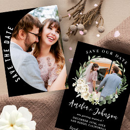 Reserve A Data Casamento de Fotografias Simples Preto e Branco