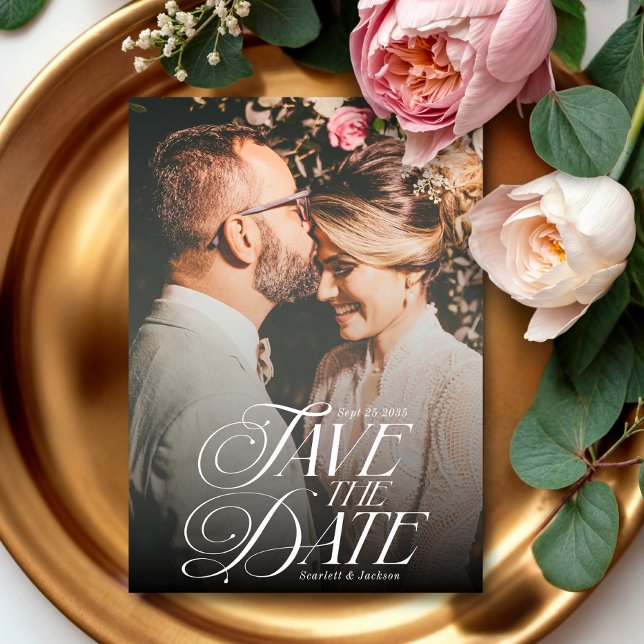 Reserve A Data Casamento de Fotografias Verticais com Caligrafia  (Criador carregado)