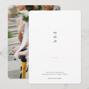 Reserve A Data Casamento de Fotos Branco e Preto Ultra Minimalist