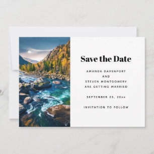 Reserve A Data Casamento de Fotos Cênicas de Rio e Montanhas