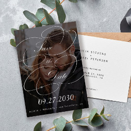 Reserve A Data Casamento de fotos com script de caligrafia elegan