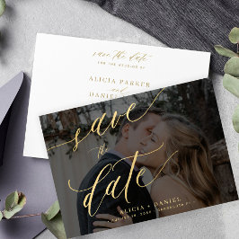 Reserve A Data Casamento de fotos com script de caligrafia em our