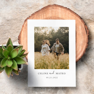Reserve A Data Casamento de Fotos Elegante Moderno e Minimalista