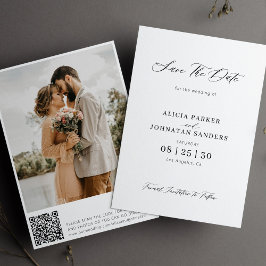 Reserve A Data Casamento de fotos minimalista elegante com código