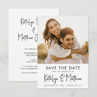 Casamento de Fotos Moderno com Script Branco Natur