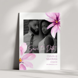 Reserve A Data Casamento de Fotos Pretas e Brancas com Aquarela R