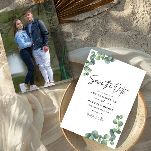 Reserve A Data Casamento de Fotos Rustic Botanical Eucalyptus Gre