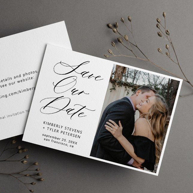 Reserve A Data Casamento de fotos simples e elegante (Criador carregado)